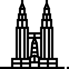 Petronas Towers Outline Svg Vector, Free Vectors File